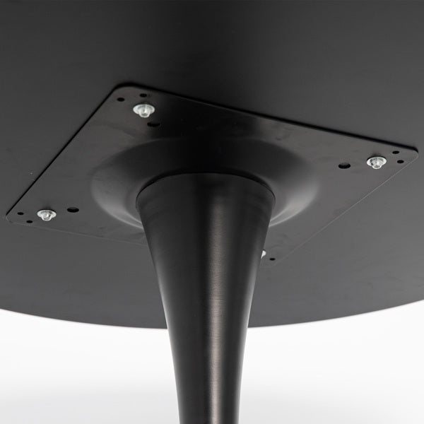 Round Black Dining Table 31.5 Inches, With Base, Medieval Kitchen Dining Table, Coffee Table, Suitable For 2 To 4 People