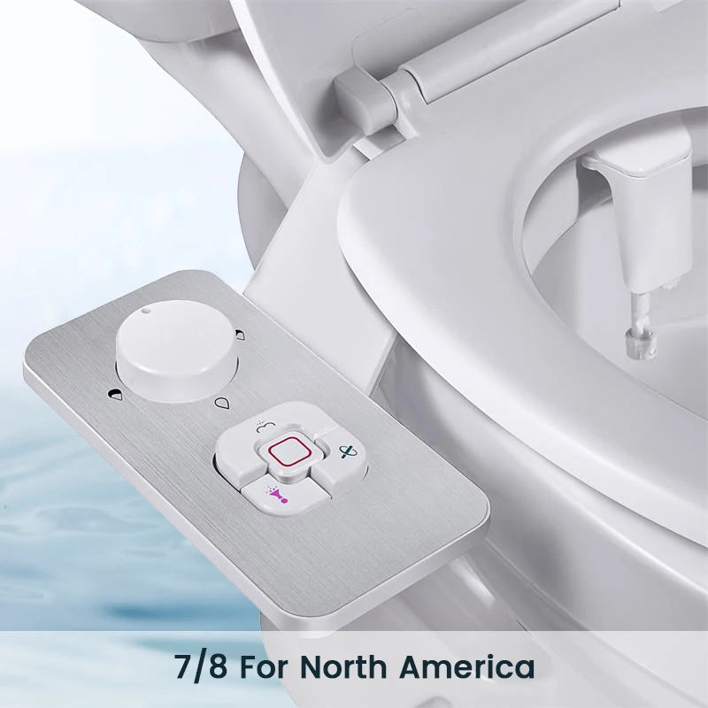 Samodra Bidet Toilet Seat Attachment Ultra-thin Non-electric Dual Nozzles Frontal & Rear Wash For Bathroom Toilet Bidet Sprayer