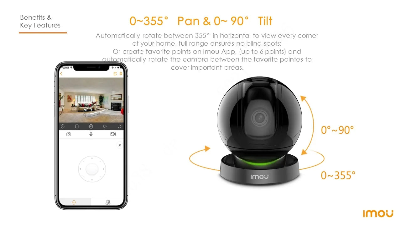 IMOU REX 4MP Wifi Camera indoor AI Human Detection Camera Night Vision PTZ surveillance Camera Smart Home