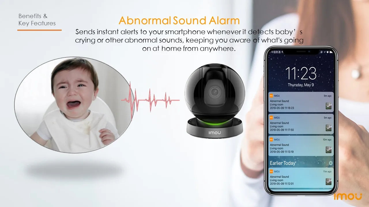 IMOU REX 4MP Wifi Camera indoor AI Human Detection Camera Night Vision PTZ surveillance Camera Smart Home
