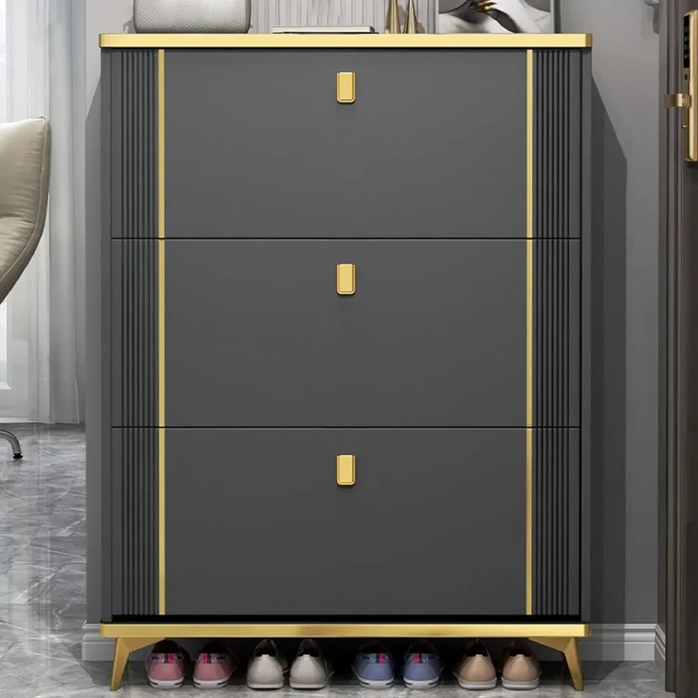 Living room furniture, independent shoe rack storage cabinet, modern narrow and thin hidden shoe rack, white home with door