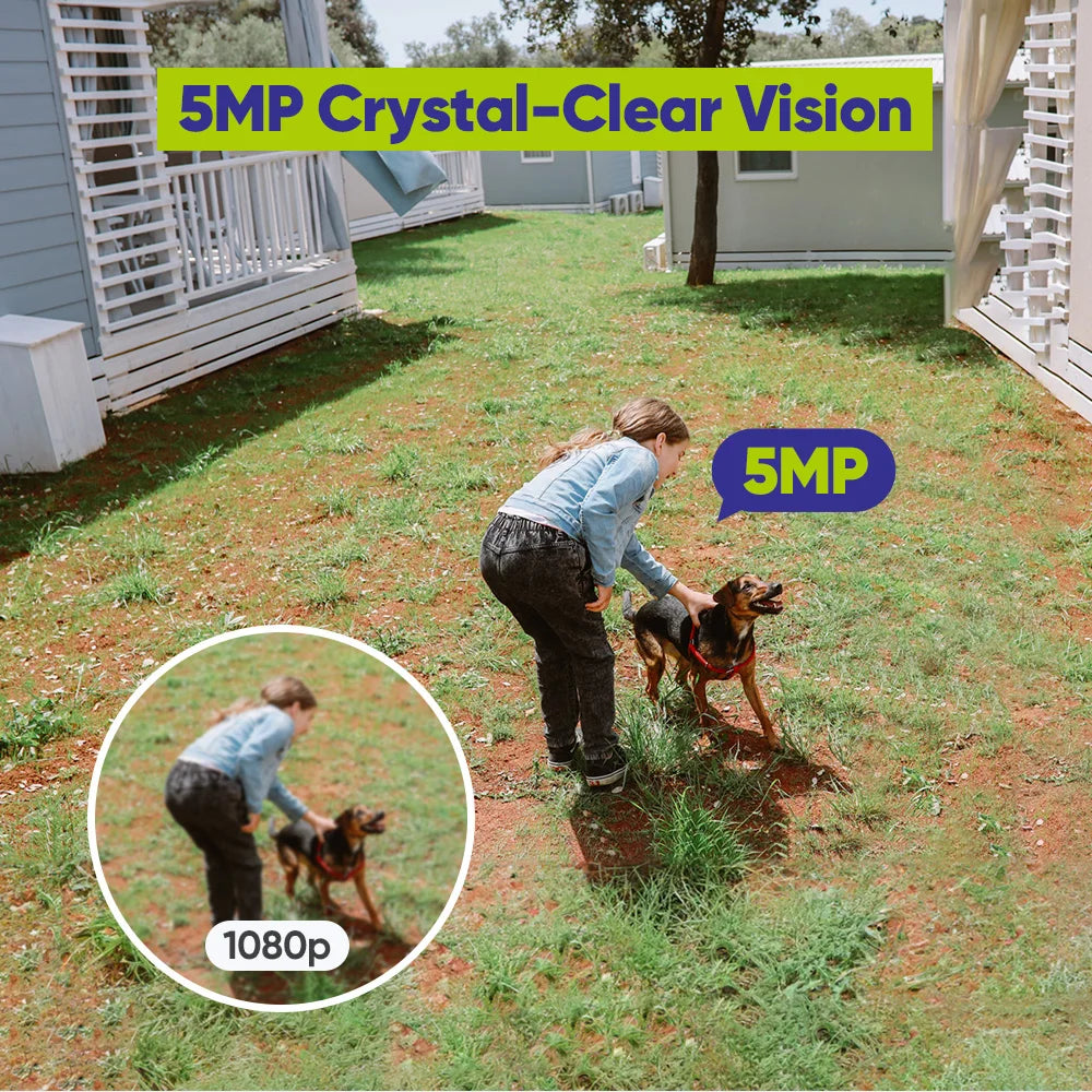 SANNCE 5MP WIFI Security Camera Audio Recording 30M IR Night Vision 10CH Wireless CCTV System Home Surveillance Kit Human Detect