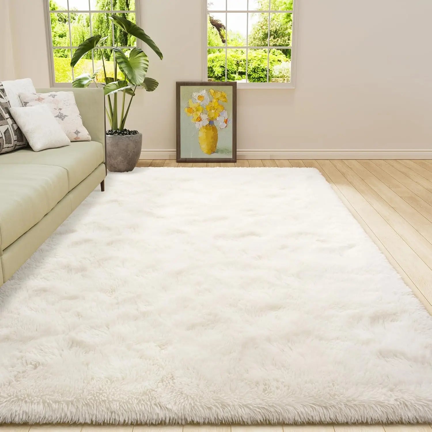 Amearea Premium Soft Fluffy Rug Modern Shag Carpet, 6X9 Feet, Fuzzy Shaggy Rugs For Bedroom Living Room Teen Apartment Decor,