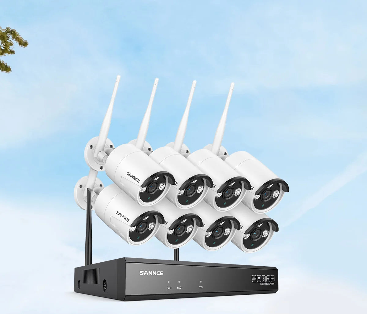 SANNCE 5MP WIFI Security Camera Audio Recording 30M IR Night Vision 10CH Wireless CCTV System Home Surveillance Kit Human Detect
