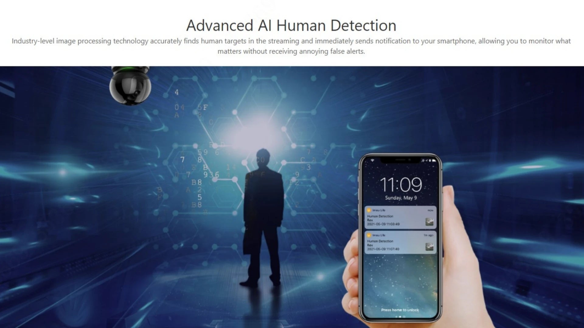 IMOU REX 4MP Wifi Camera indoor AI Human Detection Camera Night Vision PTZ surveillance Camera Smart Home