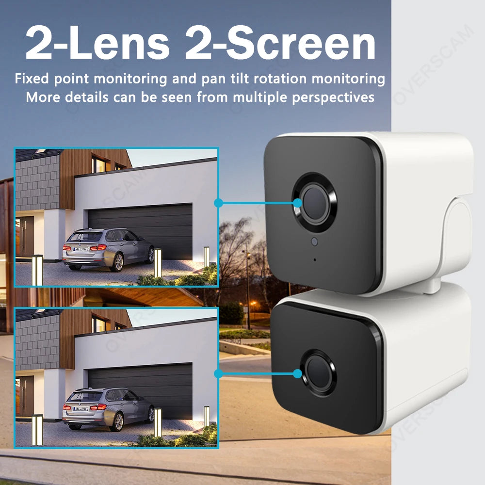 Tuya 4K 8MP PTZ Wifi Security Camera Dual Lens Up And Down Shots Auto Tracking Wireless CCTV Surveillance Camera Smart Life Home