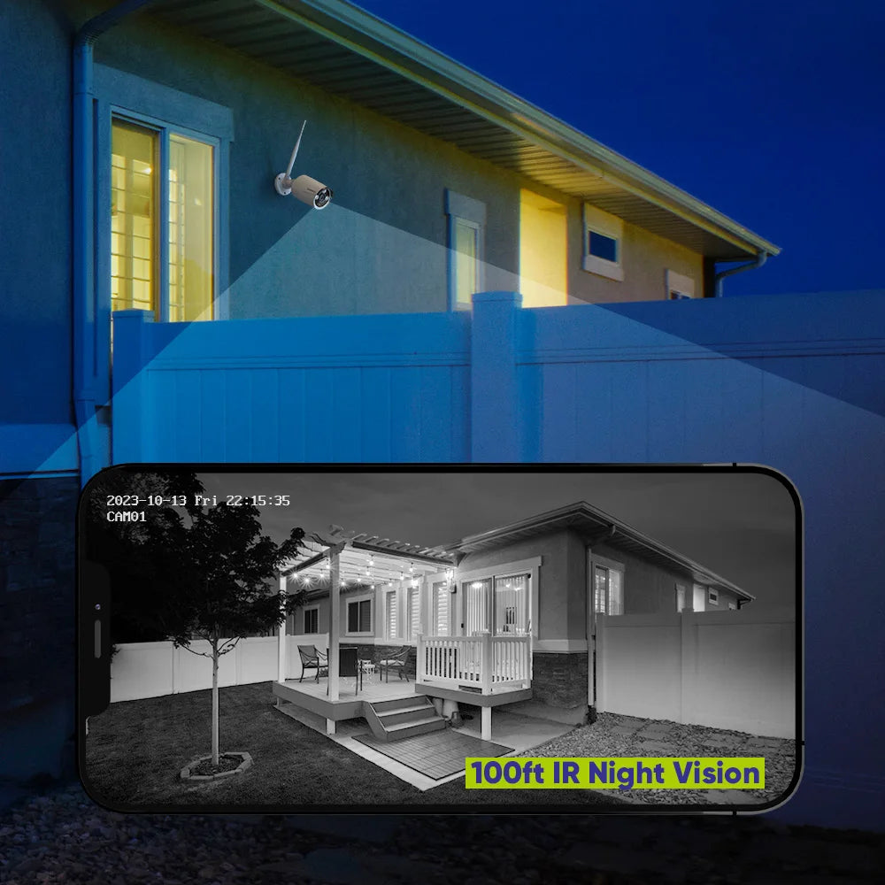 SANNCE 5MP WIFI Security Camera Audio Recording 30M IR Night Vision 10CH Wireless CCTV System Home Surveillance Kit Human Detect