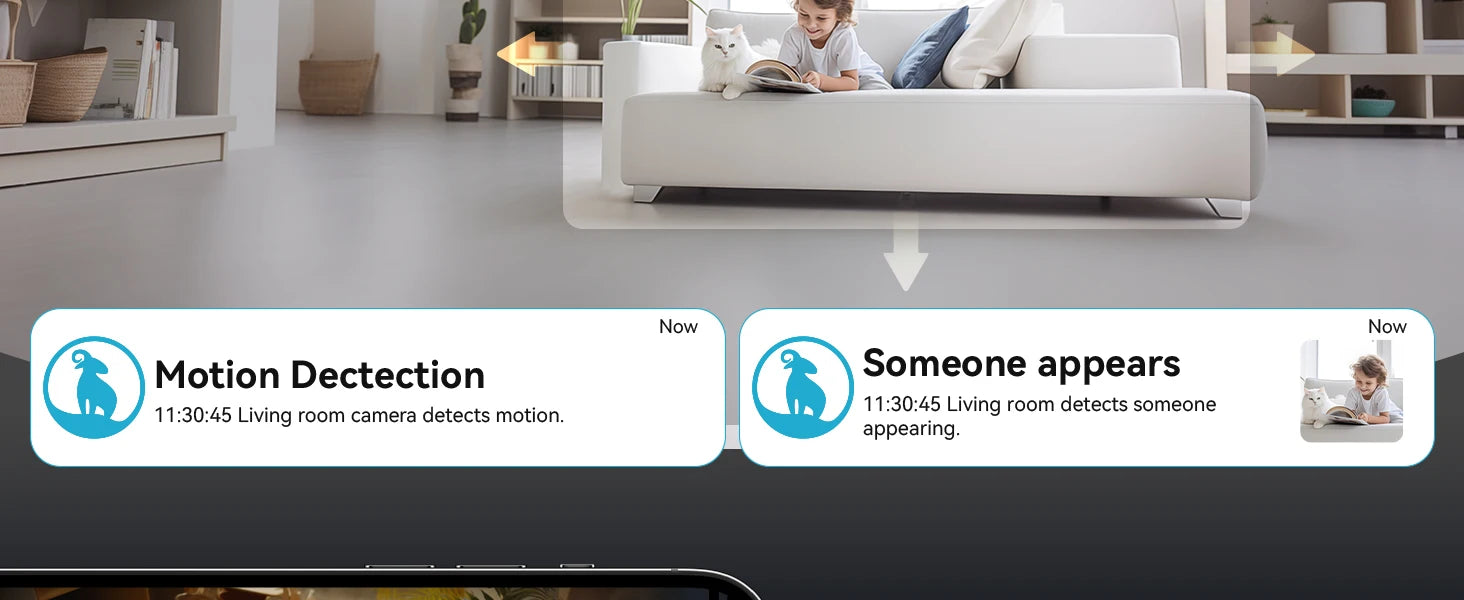 Blurams 2K Indoor Camera for Home Security, 360° Pet Dog Camera with Phone App, 2-Way Talk, One-Touch Call, Night Vision, 2.4GHz