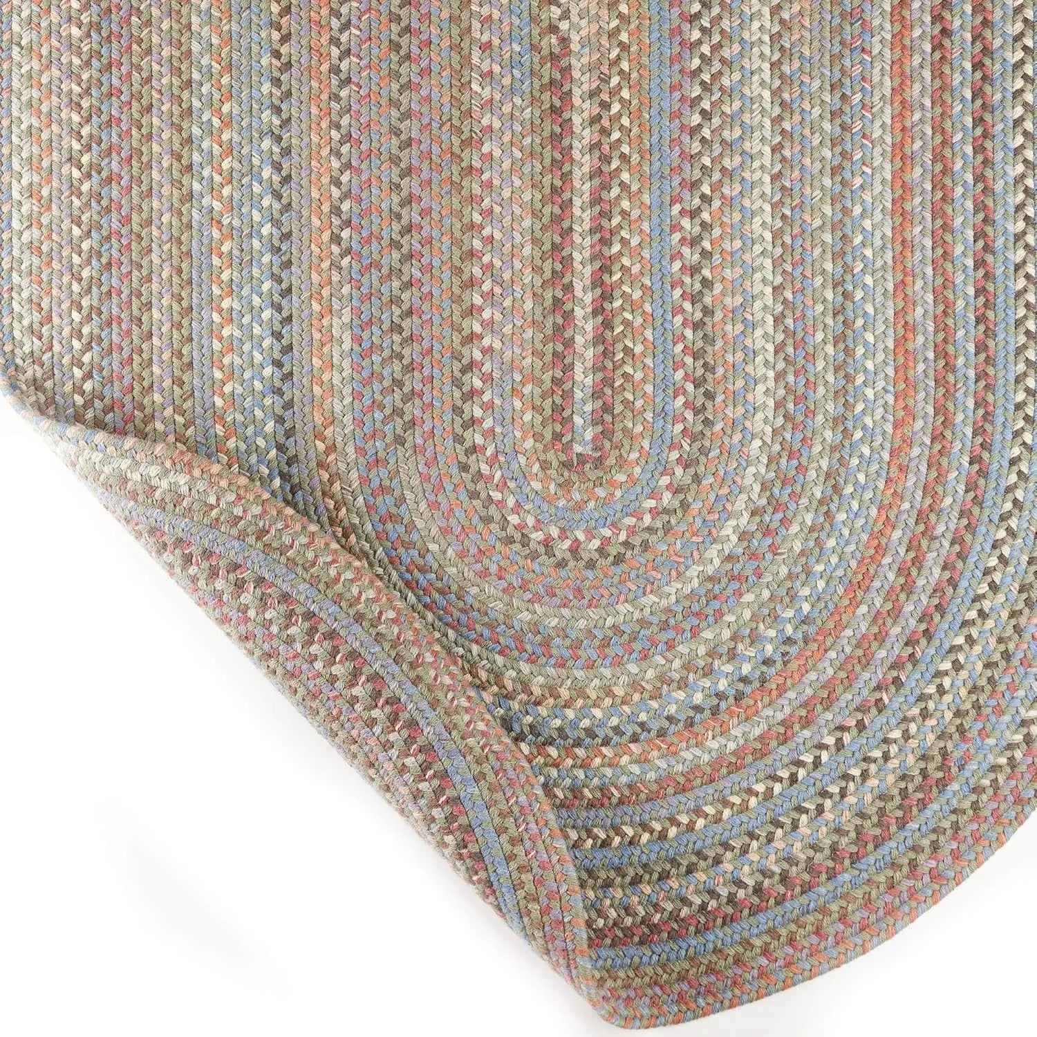 Cherry Hill Braided Rug Soft Toned Wool Casual Braided Carpet Seaweed Multi 10' x 13' Oval  rug lasts for years to come
