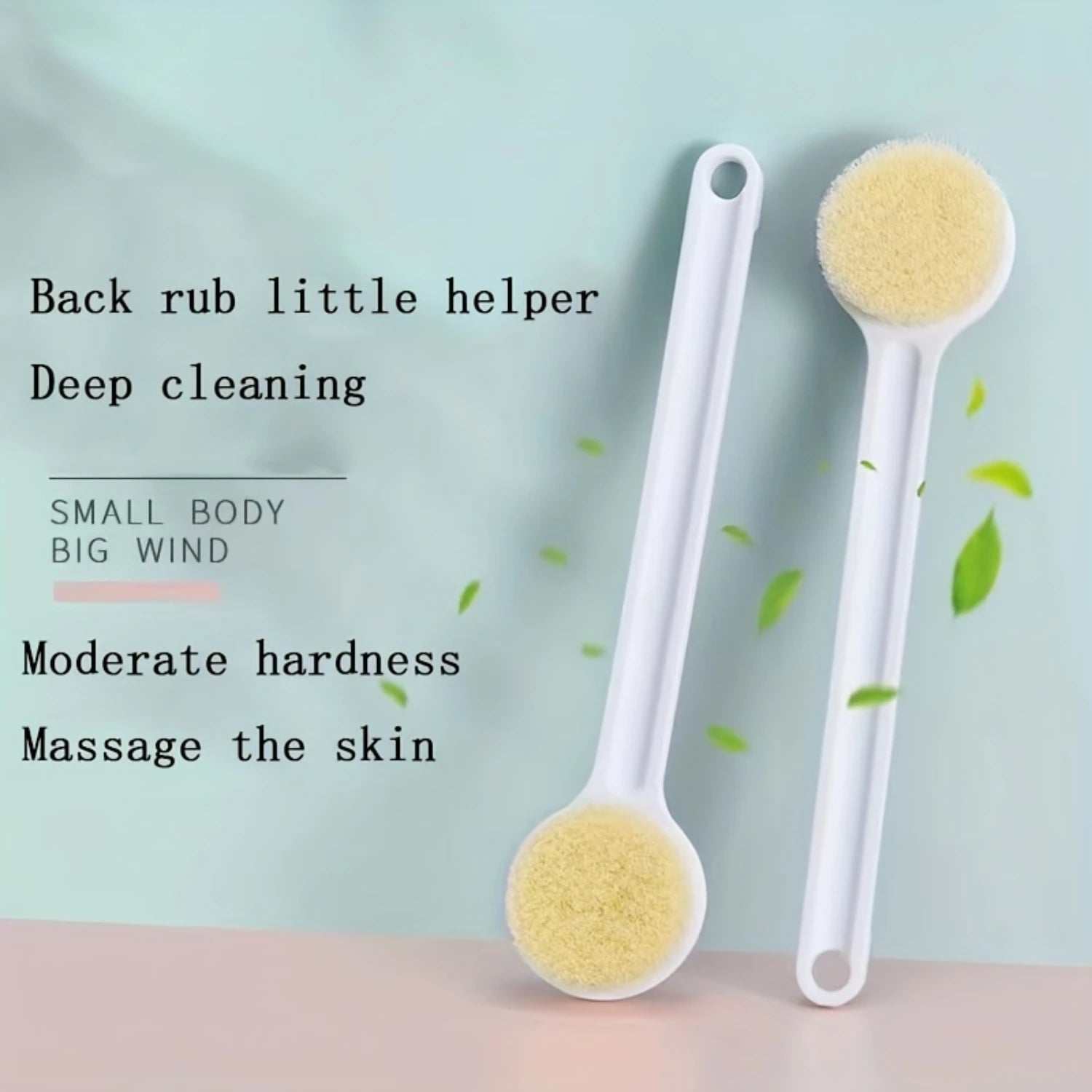 Long Handle Bath Brush Set - Exfoliating Back Scrubber for Shower, Easy Reach & Comfort Grip