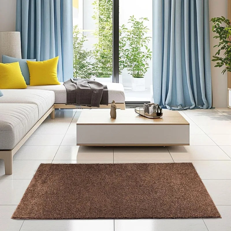 Pet Friendly Solid Color Area Rugs Brown - 12' x 20' Rectangle Perfect for Living Room Bedroom Dining Room Entryway Doorway
