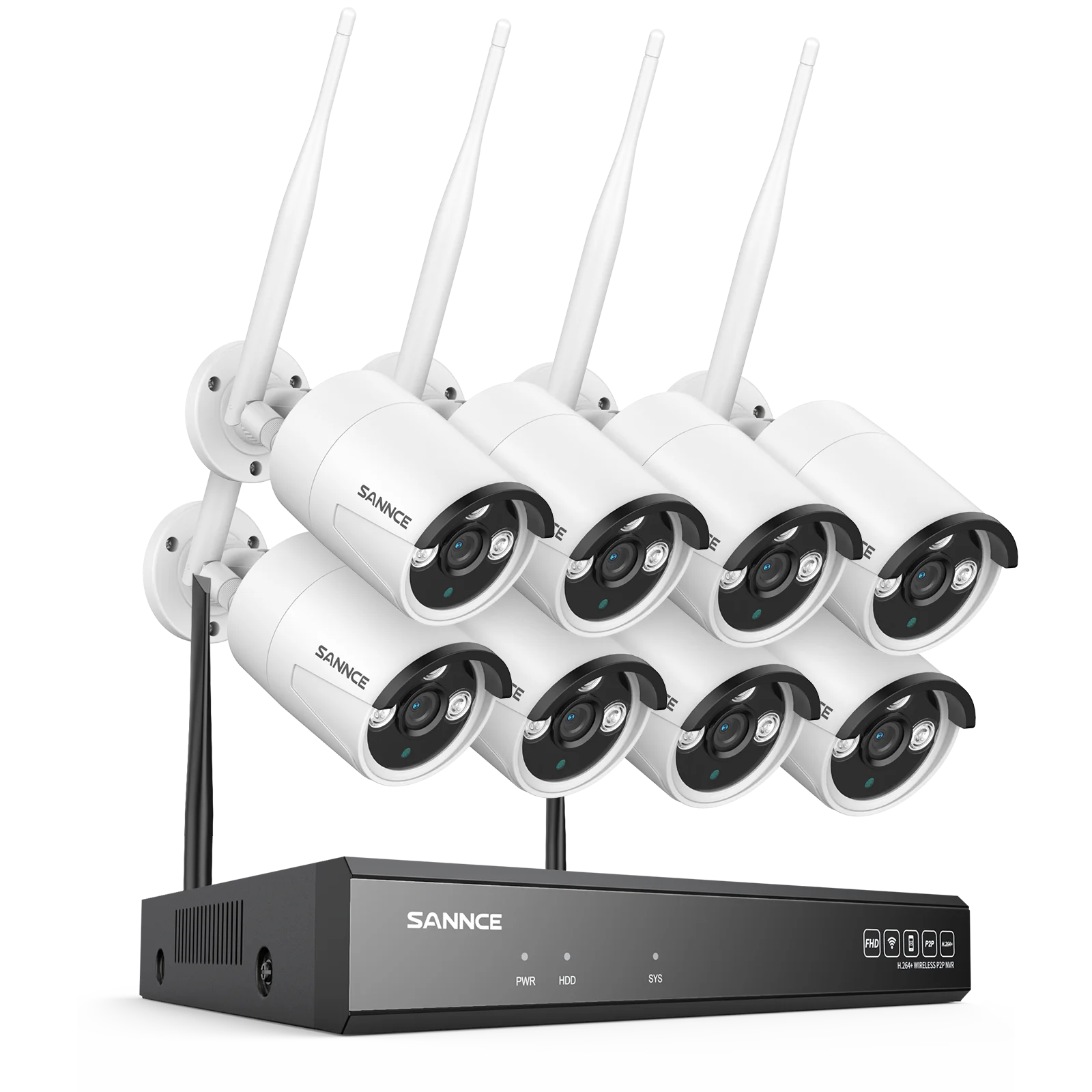 SANNCE 5MP WIFI Security Camera Audio Recording 30M IR Night Vision 10CH Wireless CCTV System Home Surveillance Kit Human Detect