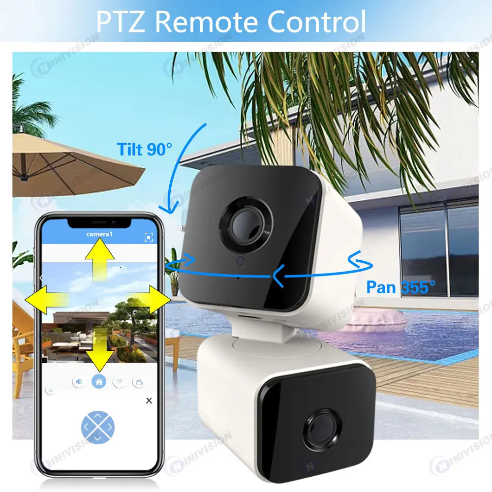 Tuya 4K 8MP PTZ Wifi Security Camera Dual Lens Up And Down Shots Auto Tracking Wireless CCTV Surveillance Camera Smart Life Home