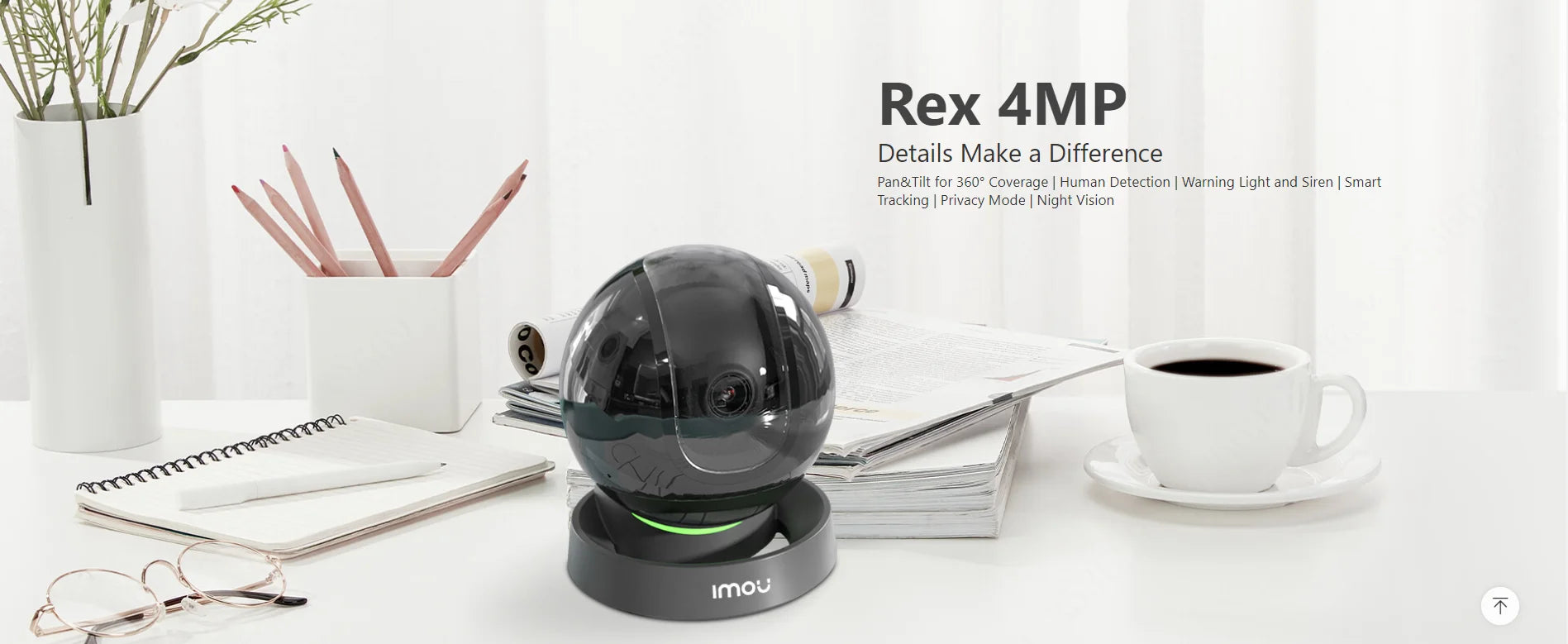IMOU REX 4MP Wifi Camera indoor AI Human Detection Camera Night Vision PTZ surveillance Camera Smart Home