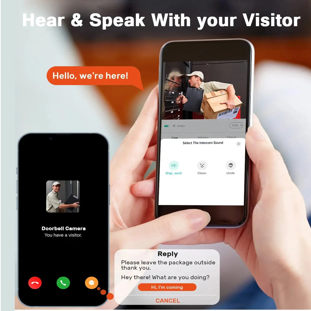 tuya Wireless smart video doorbell, 2.4G WiFi home security camera, 2-way audio, night vision, battery, secure home monitoring