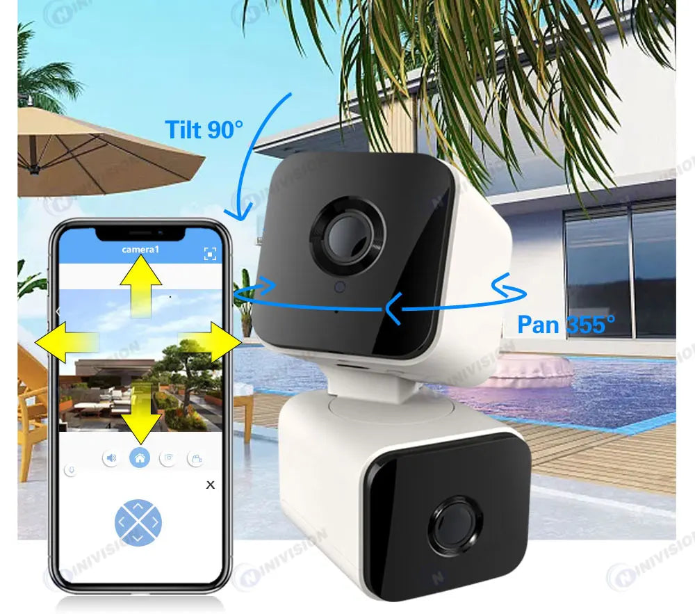 Tuya 4K 8MP PTZ Wifi Security Camera Dual Lens Up And Down Shots Auto Tracking Wireless CCTV Surveillance Camera Smart Life Home