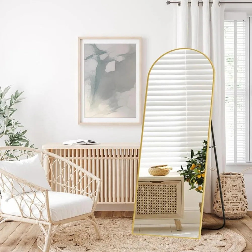Arched Full Length Mirror 64"x21" Full Body Floor Mirror Standing Hanging or Leaning Wall, Arch Wall Mirror
