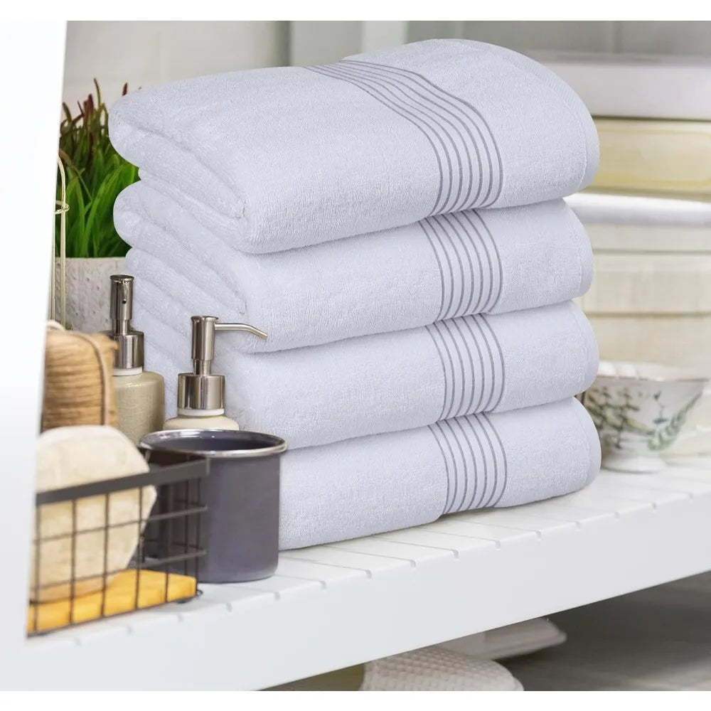 12 Pack Bath Towels Set, (27 x 54 Inches) 100% Ring Spun Cotton, Highly Absorbent, Soft Feel Towels, Perfect for Daily Use