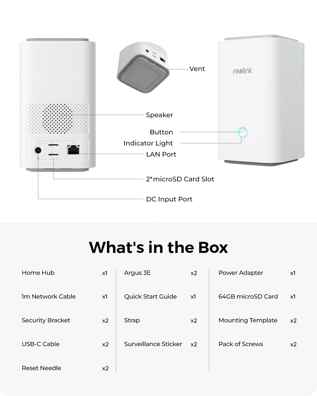 Reolink 3MP Wireless Solar & Battery Powered Security Camera Outdoor WiFi Camera Indoor Baby Monitor IP Cameras Home Hub System