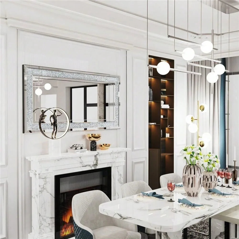 1200mm Crystal Surround Full Body Mirror Decorative Wall Mirror Standing&Hanging